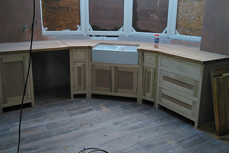 bespoke worktops and cupboard