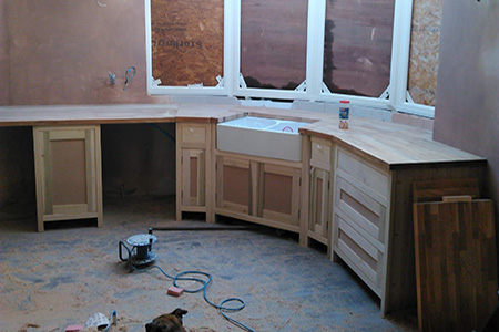 bespoke worktops and cupboard
